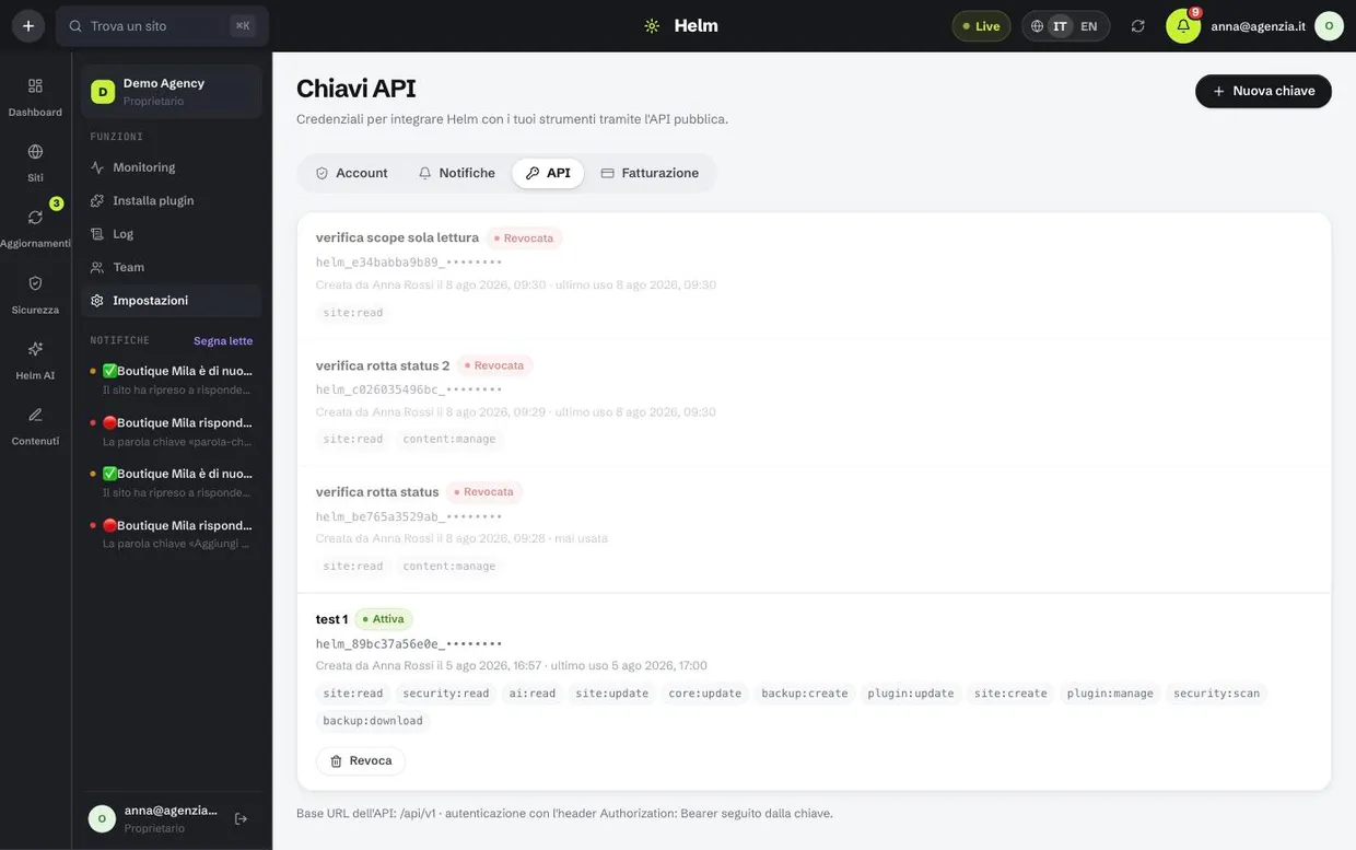 API and keys