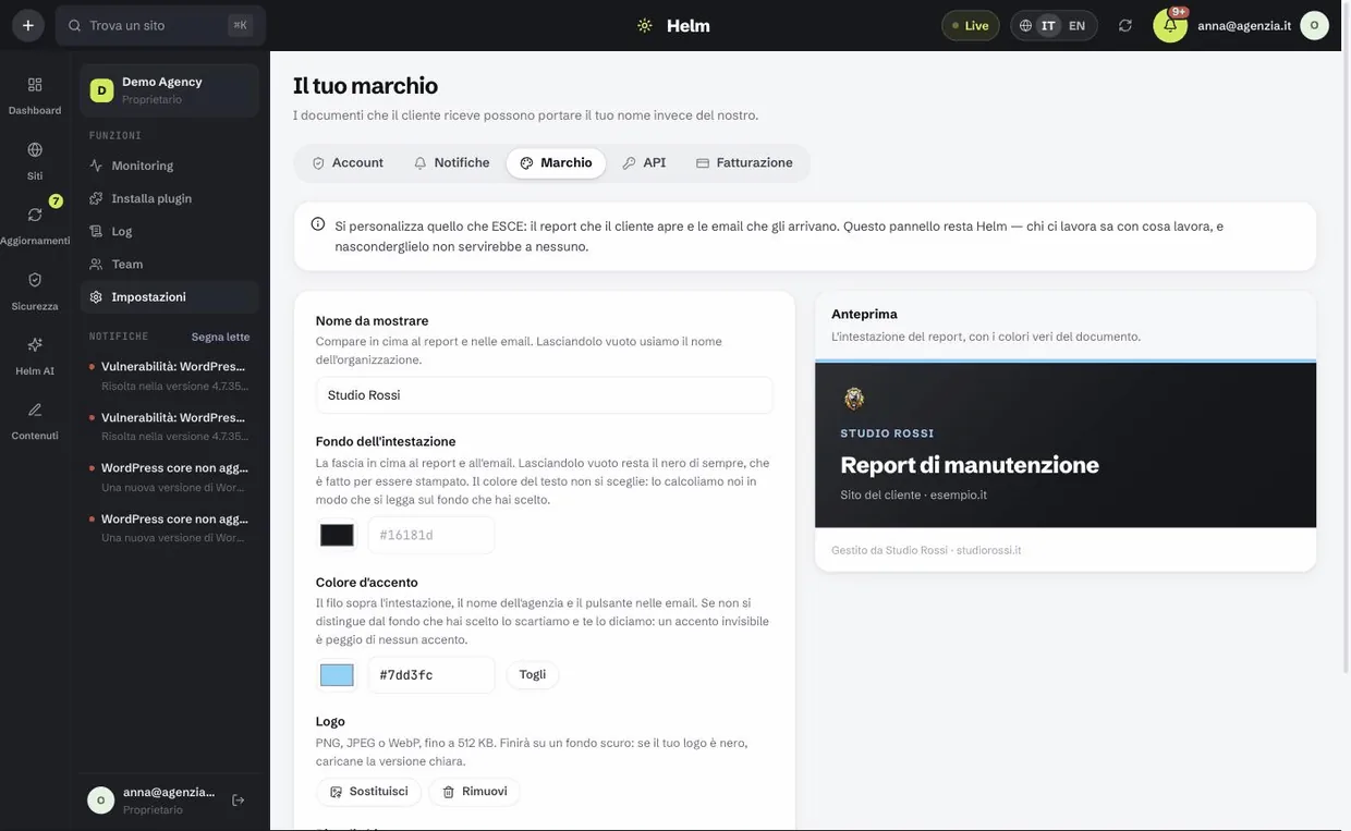 Your brand on the documents